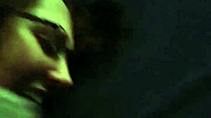 Husband intensely fingers tight pussy and ass of nerdy brunette wife