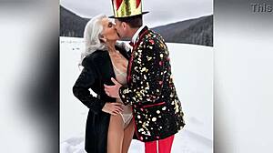 GILF Strips Sexy New Year's Eve Outfit with Dirty Talk.