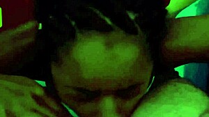 Sexy Black Woman Blows in Motel Pool.