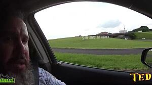 Rachell Miranda Gives Ted 70 a Ride in São José