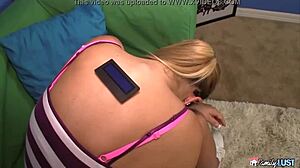 Super hot blonde teen takes monster cock deep in pussy