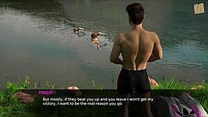 Hot brunette flirts in 3D game, nursing me back! 🔥