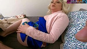 Sexy Blonde Milf Shares Bed with Stepson for Missionary Fun.