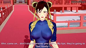 chun-li in street fighter fantasy pov scene