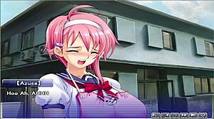 suggestive hentai episode using toys in public outdoor setting.