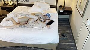 petite tattooed beauty enjoys intimate sideways encounter