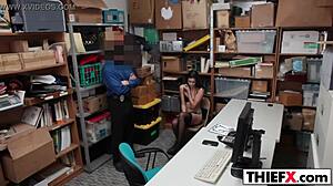 Cute teen burglar gets punished with hardcore fucking in the garage