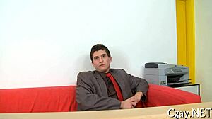 In this gay porn, a giant dick dominates the scene.