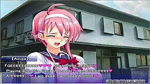 suggestive hentai episode using toys in public outdoor setting.