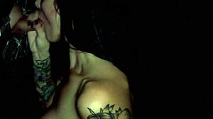 Hot Brunette in Gloryhole Interview with Blowjob