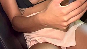 I caught my friend doing webcam in her car.