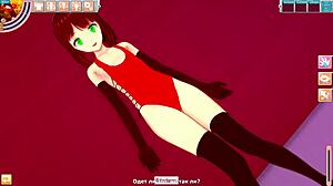 Anime girl in bikini experiences deep creampie sensations