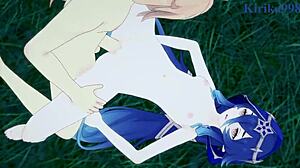 faruzan, layla, and aether explore intense sexual adventures in genshin impact hentai