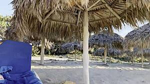 monika fox relaxing solo on the beach