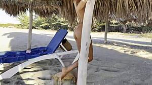 monika fox relaxing solo on the beach