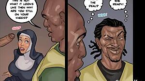 Big ass nun tries black cock in shocking first suck