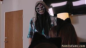 Skinny Blonde Teen Feels Nervous Teasing Stepbrothers In First Group Blowjob Session