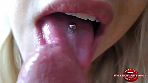 Brazilian blonde Melody Antunes takes it hard in lingerie