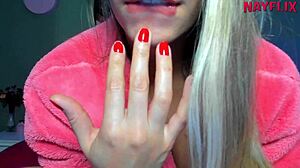 Blonde Strips And Cums In Five Minutes