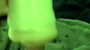 X900d Performs Intense Solo Fleshlight Wank Leading to Internal Cumshot Creampie