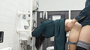 College couple bangs raw in toilet with intense insertion