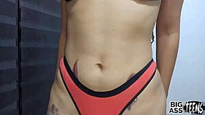 hot latina rides dildo then gets fucked by stepbrother