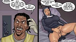 Big ass nun tries black cock in shocking first suck