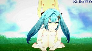 faruzan, layla, and aether explore intense sexual adventures in genshin impact hentai