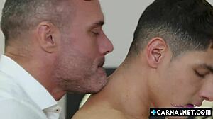 Manuel Skye face fucks Bastian Karim and rides him hard and wild