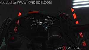 sexy blonde cuffed and fucked by shemale cyborg