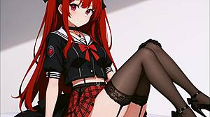 Sexy Redhead Anime Girl AI Generated with Ass, Pussy, and Tits Features