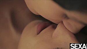lesbian beauties explore deep kisses and wild climaxes in intimate play