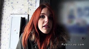 Redhead spanish student takes monster cock in public group bang pov