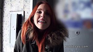 Redhead spanish student takes monster cock in public group bang pov