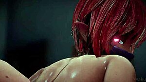 feline the blue futanari pounds with monster cock in hentai action