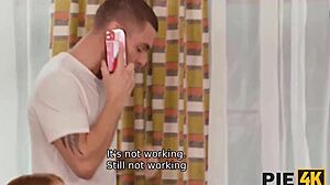 European Redhead Girlfriend Enjoys Creampie Silently