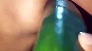 Stepmom with big butt bangs a huge cucumber, sends me proof of her gaping hole! 🍆💥
