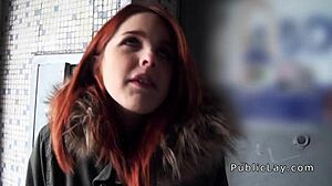 Redhead spanish student takes monster cock in public group bang pov