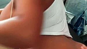 Amateur couple engages in hardcore sex on desk, blowjob leading to rough fucking on huge tits and ass