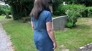 Javni mestni seks s kurbo ženo Marion, upognjeno za POV akcijo