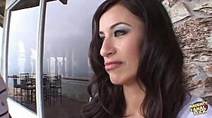 faux audition leads brunette babe to threesome