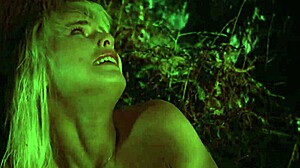 i see the sexy nude blonde girl outdoor at 10 to midnight, her hairy tits exposed