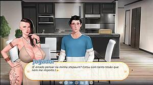 Zlobivá teta mě dráždí obrovskýma kozama a tře můj tvrdý péro