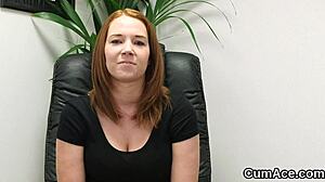 wacky model in blowbang gulps cum on her face