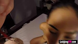 Cute Thai Ladyboy Teen Chained with Big Fake Tits!