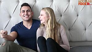 short amateur bodybuilder dominates tall blonde teen, fucking her hard and fast in a wild session