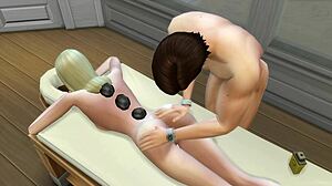 lovers on massage table in sims 4