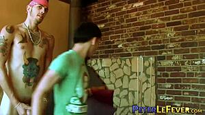 Oriental boy gets fucked by tattooed stallion 😏