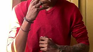 brazilian ebony smoking fetish with oberon masturbation scene.