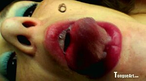 Sophia D Teases with Her Wet Tongue and Spit Play